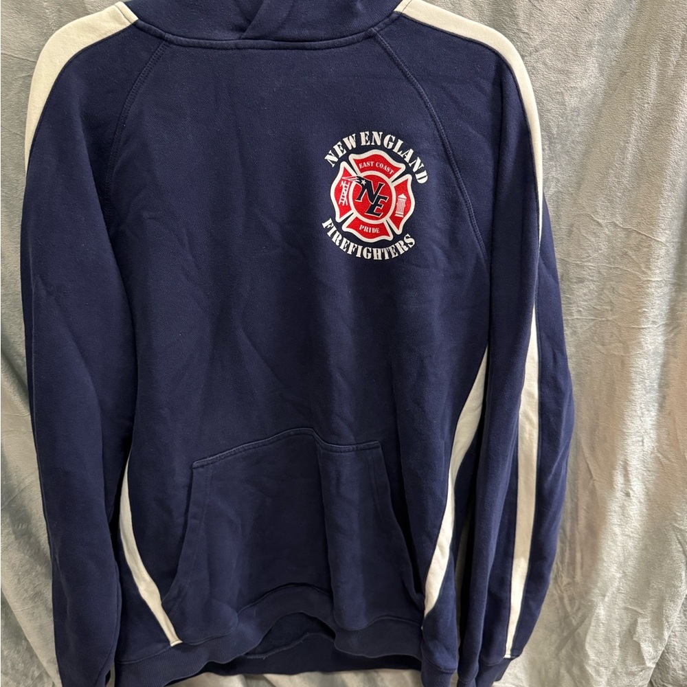 Sport-Tek Dark Blue Firefighter Hoodie with White Accents